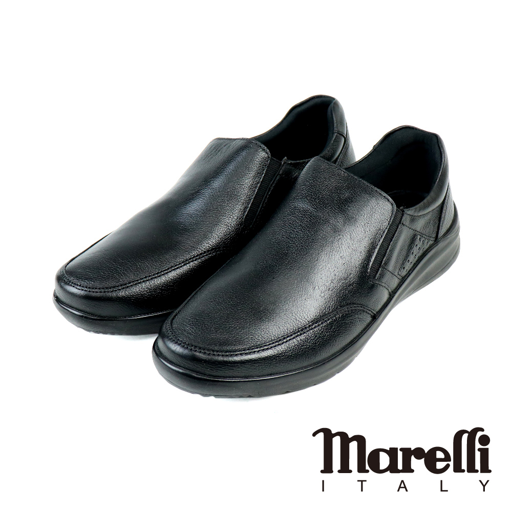 【marelli】荔枝紋輕量透氣休閒鞋  黑色(M45115-BL)
