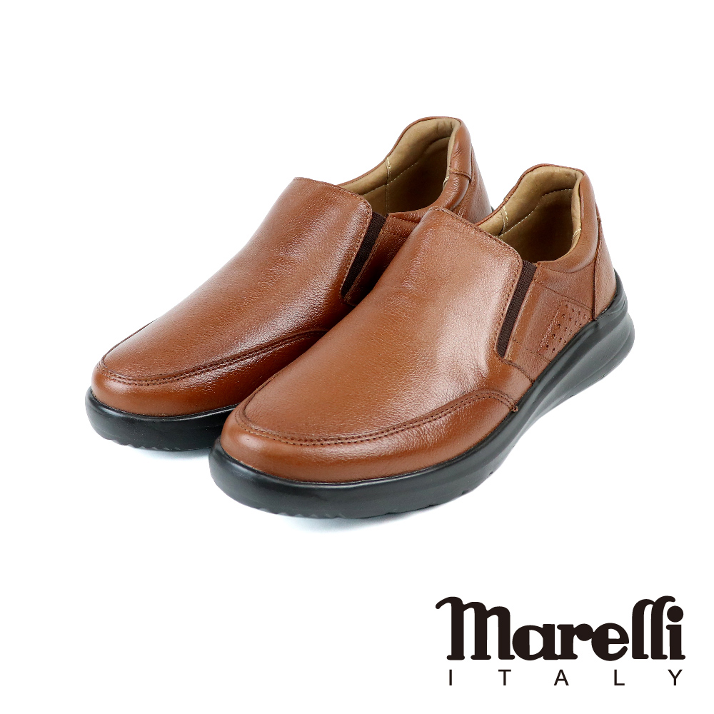 【marelli】荔枝紋輕量透氣休閒鞋  棕色(M45115-BR)