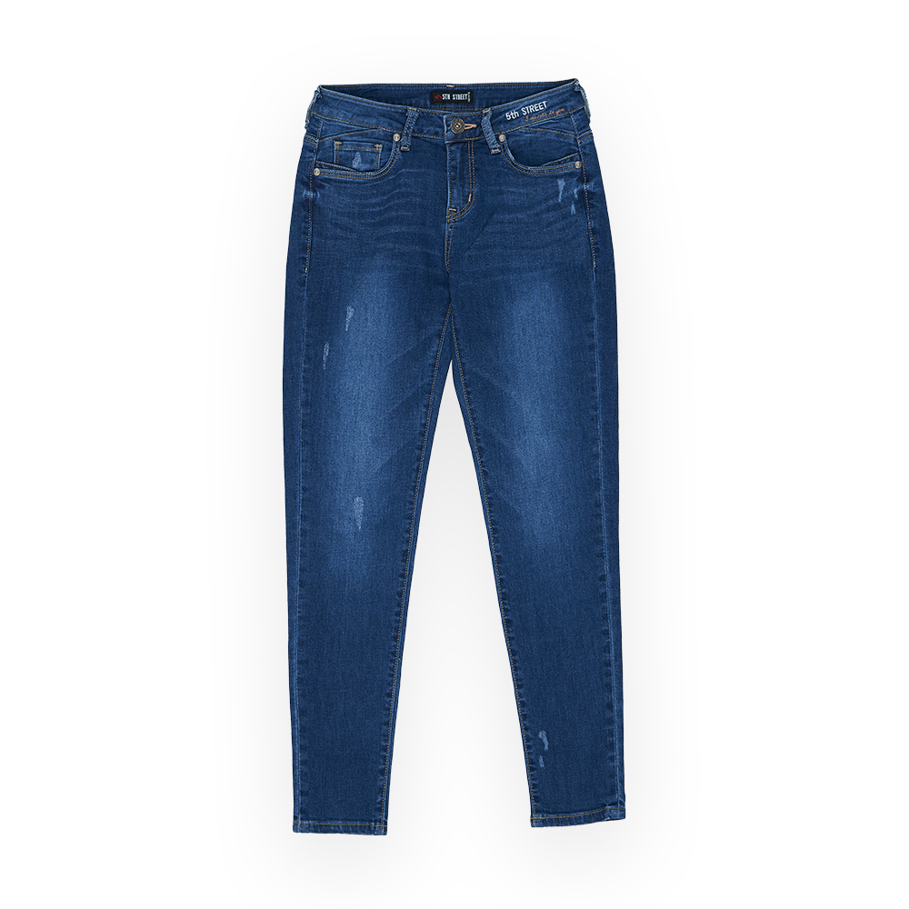 5th STREET｜女裝｜彈性合身牛仔長褲｜中古藍