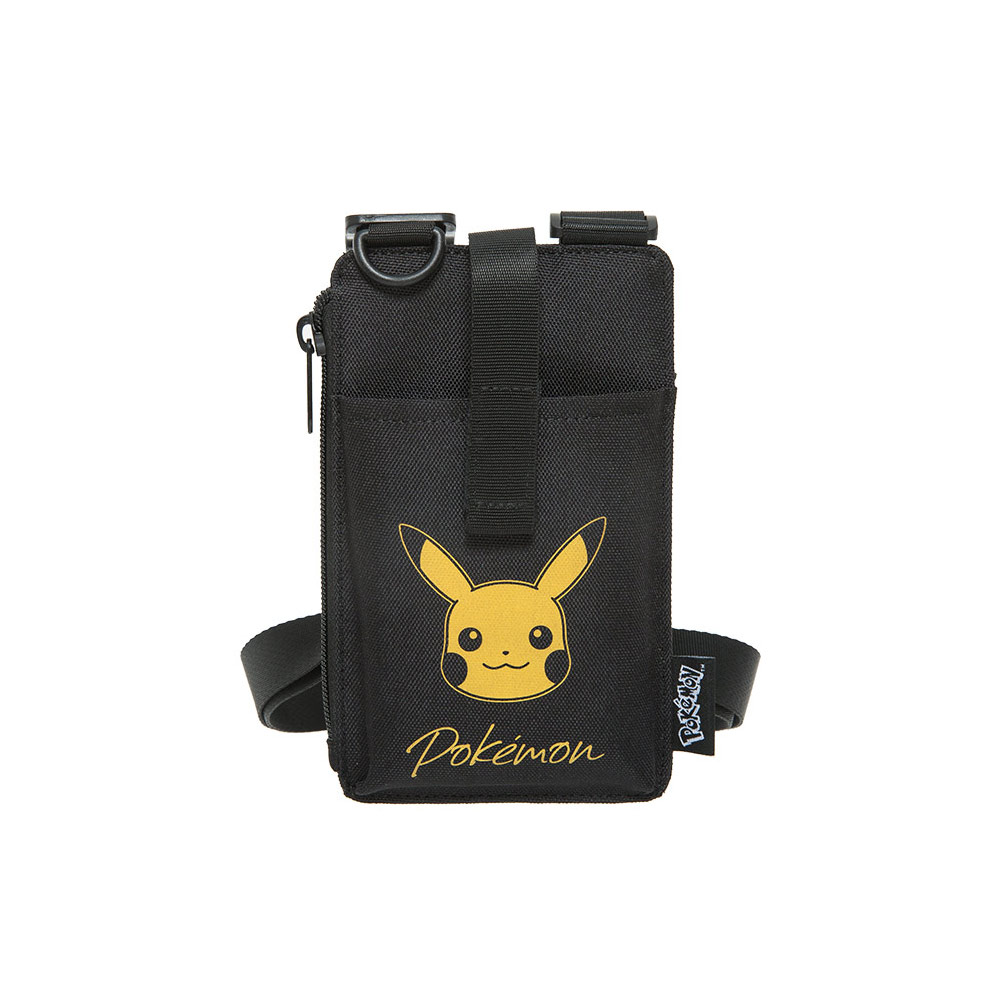 【OUTDOOR】寶可夢Pokemon-金典皮卡丘手機隨身側背包-黑色 ODGO22S08BK_1
