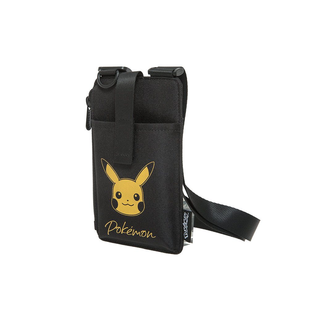 【OUTDOOR】寶可夢Pokemon-金典皮卡丘手機隨身側背包-黑色 ODGO22S08BK_2