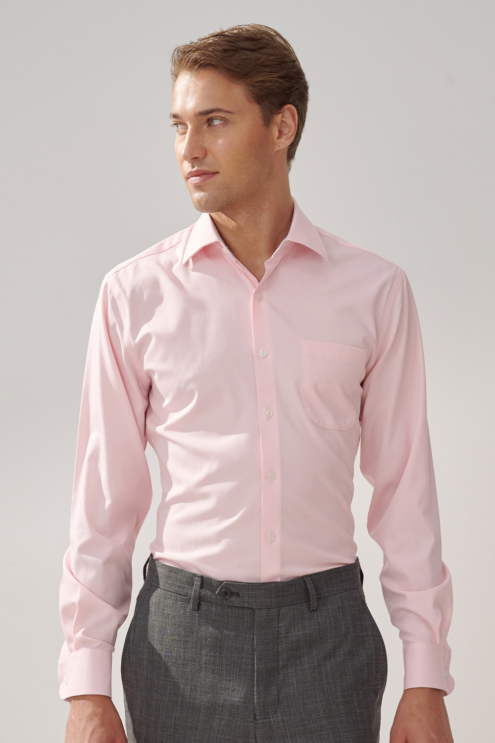 SST&C #Elastic Fit  Pink Standard Fit Shirt | 0312308004  (Outlet)_0