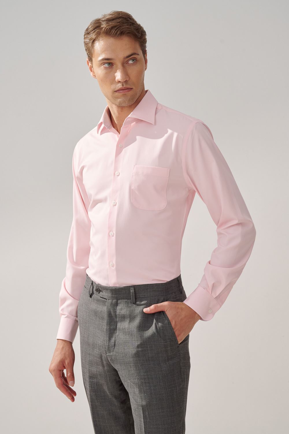 SST&C #Elastic Fit  Pink Standard Fit Shirt | 0312308004  (Outlet)_1