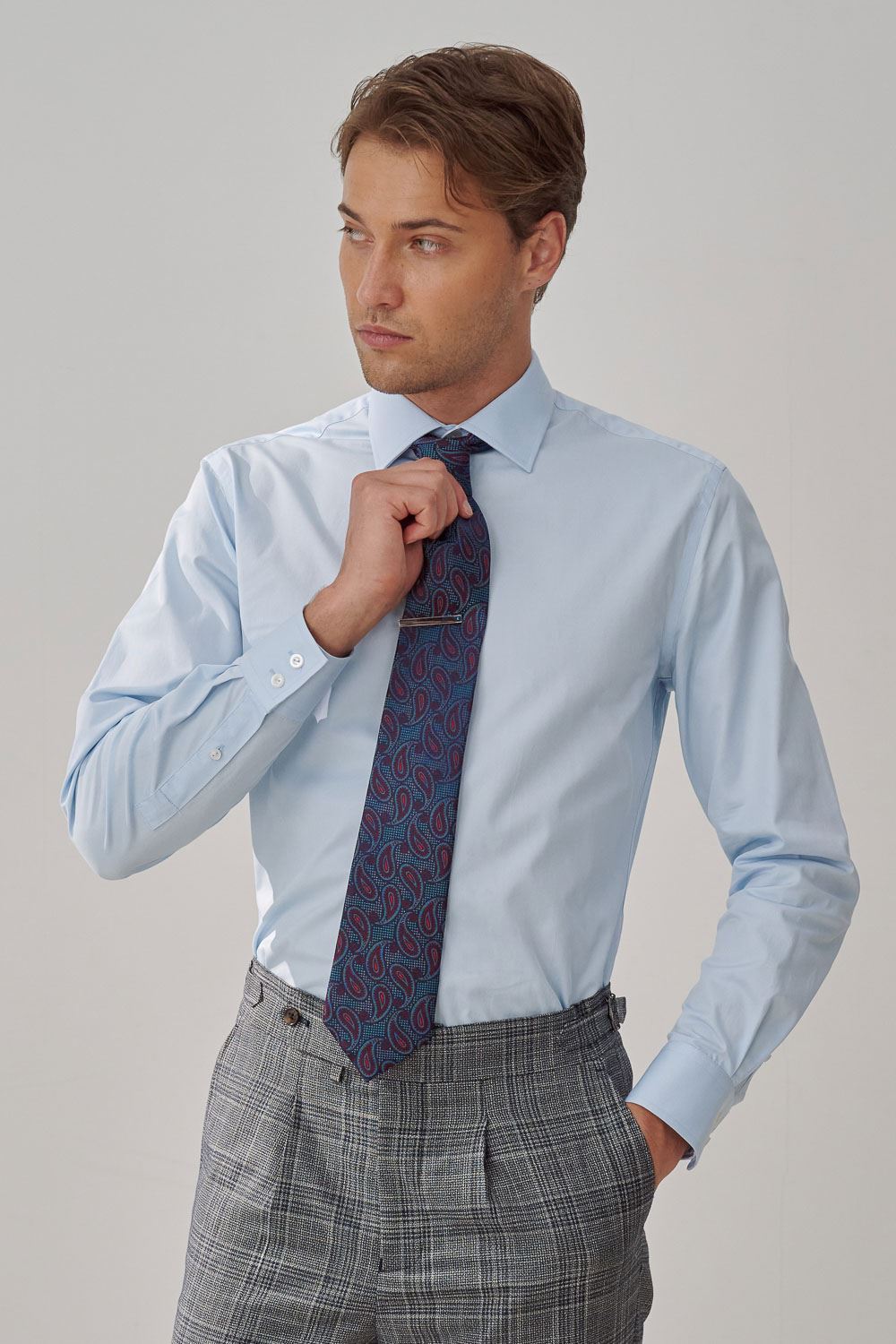 SST&C #Easycare  Blue Slim Fit Shirt | 0312308008  (Outlet)_0