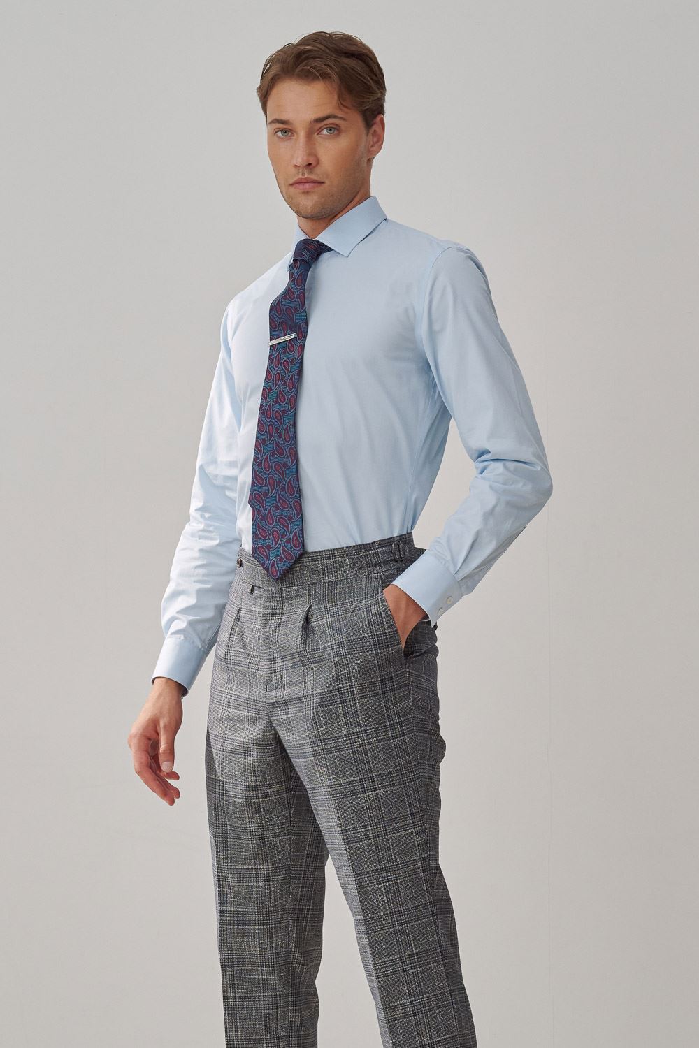 SST&C #Easycare  Blue Slim Fit Shirt | 0312308008  (Outlet)_1