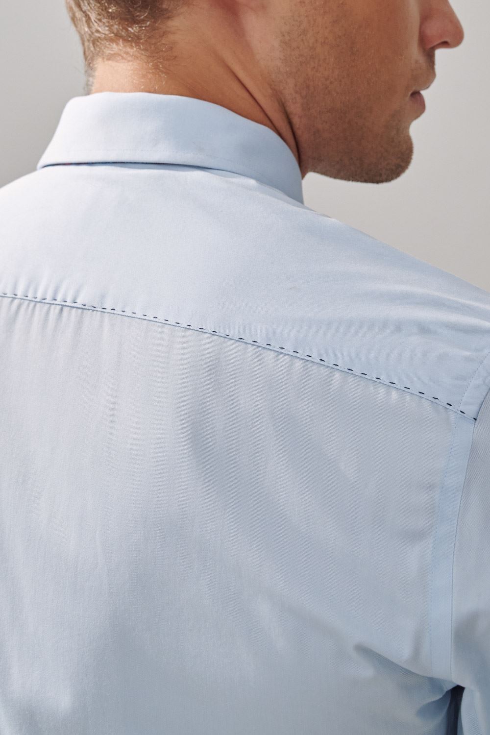 SST&C #Easycare  Blue Slim Fit Shirt | 0312308008  (Outlet)_5