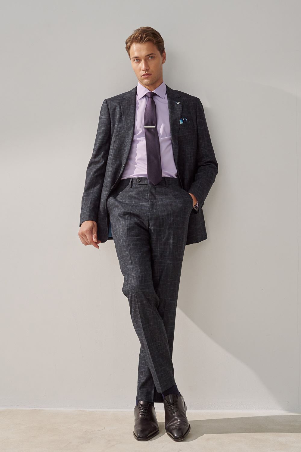 SST&C #Elastic Fit  Purple Slim Fit Shirt | 0312308009  (Outlet)_2