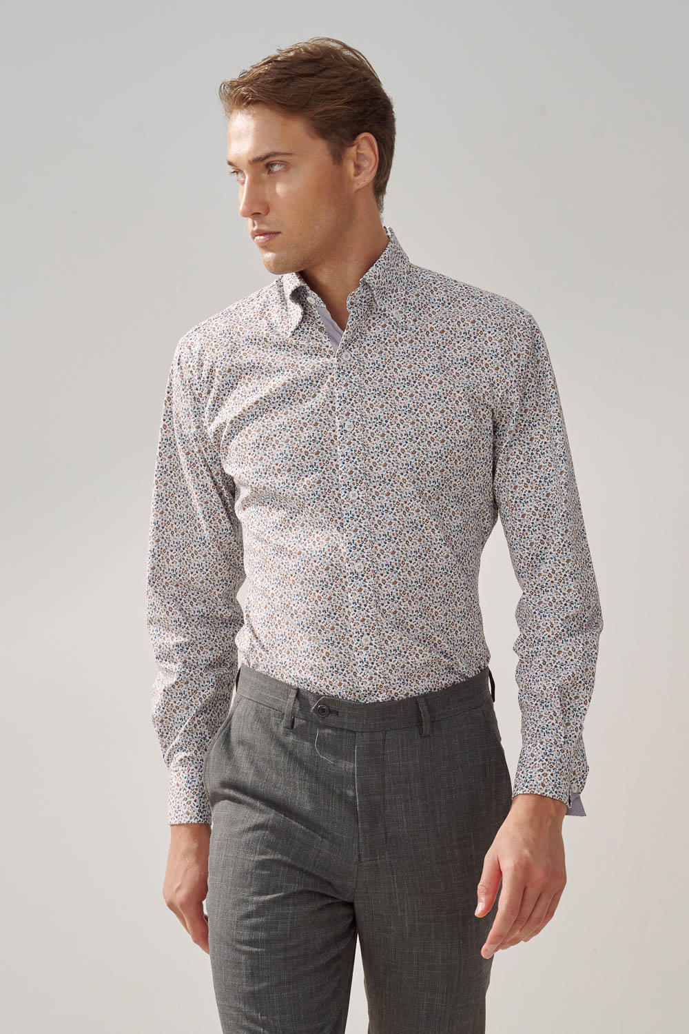SST&C #Elastic Fit  White Small Floral Standard Shirt | 0312308017  (Outlet)_2