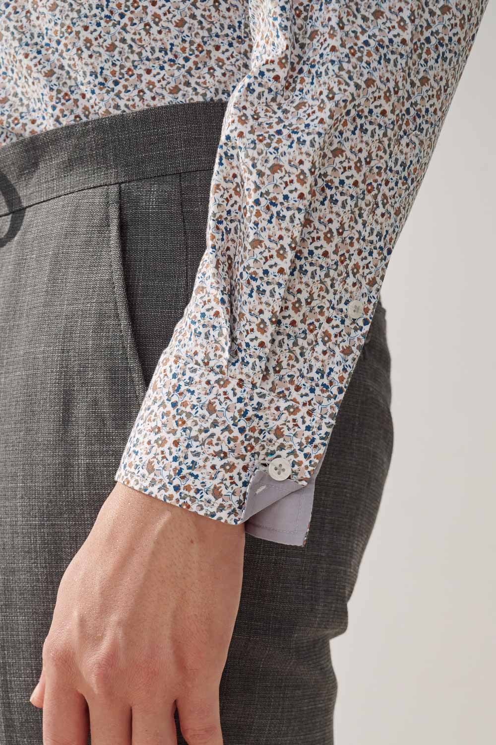 SST&C #Elastic Fit  White Small Floral Standard Shirt | 0312308017  (Outlet)_5