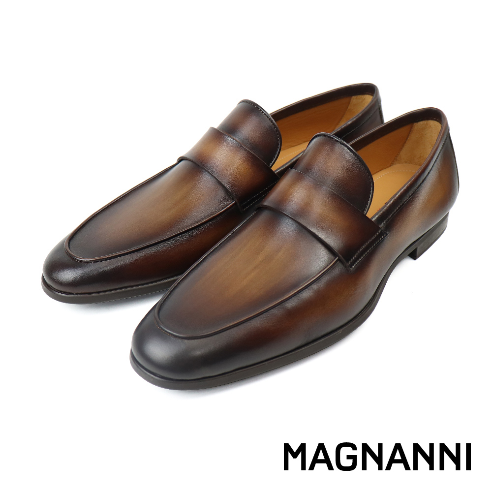 【MAGNANNI】經典刷色便士樂福鞋 棕色(22692-BR)