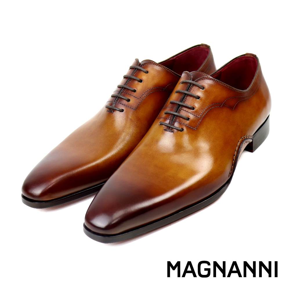 【MAGNANNI】經典鞋襟壓線刷染牛津鞋 棕色(25222-CUE)