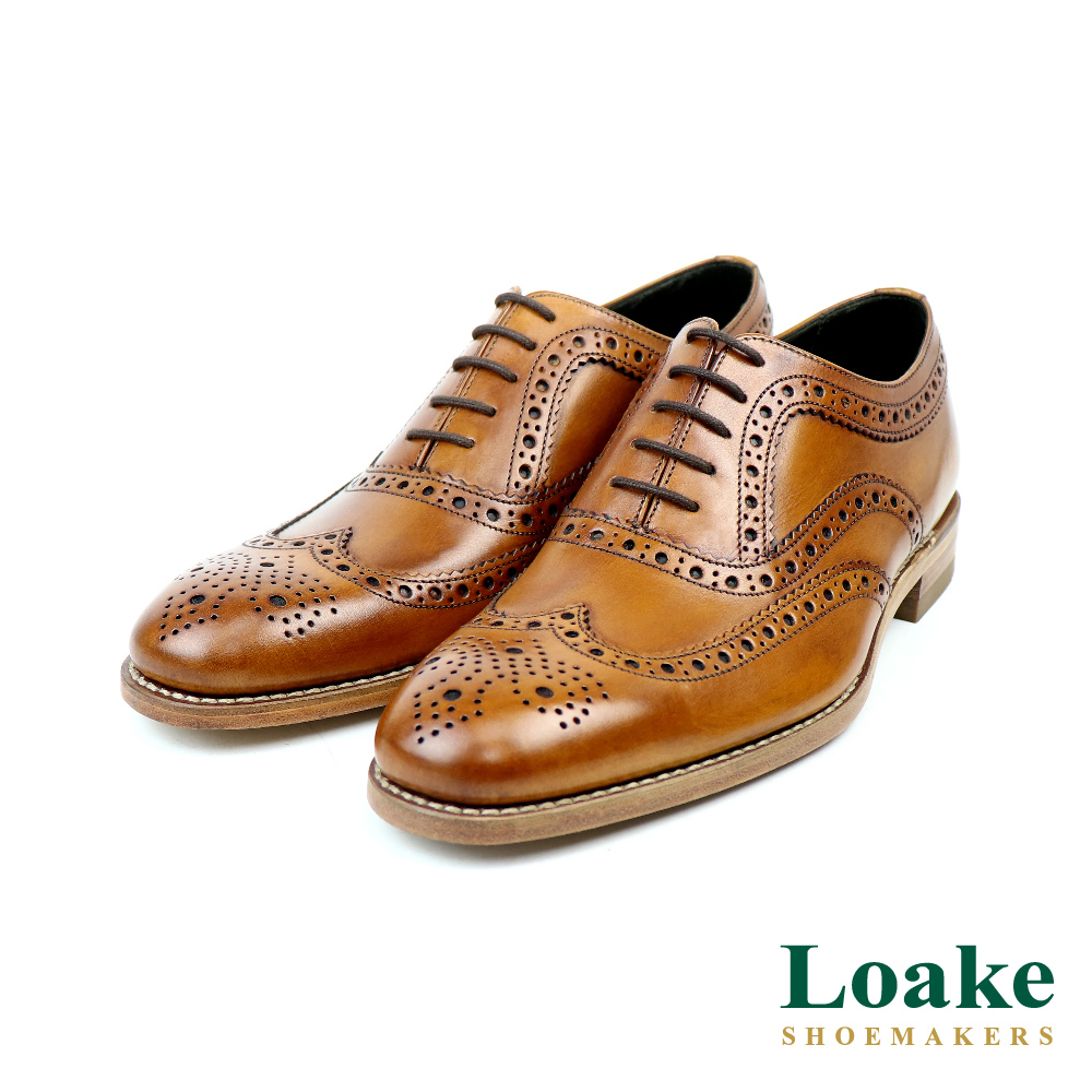 【LOAKE】經典翼紋雕花牛津鞋 棕色(LK190-TAN)