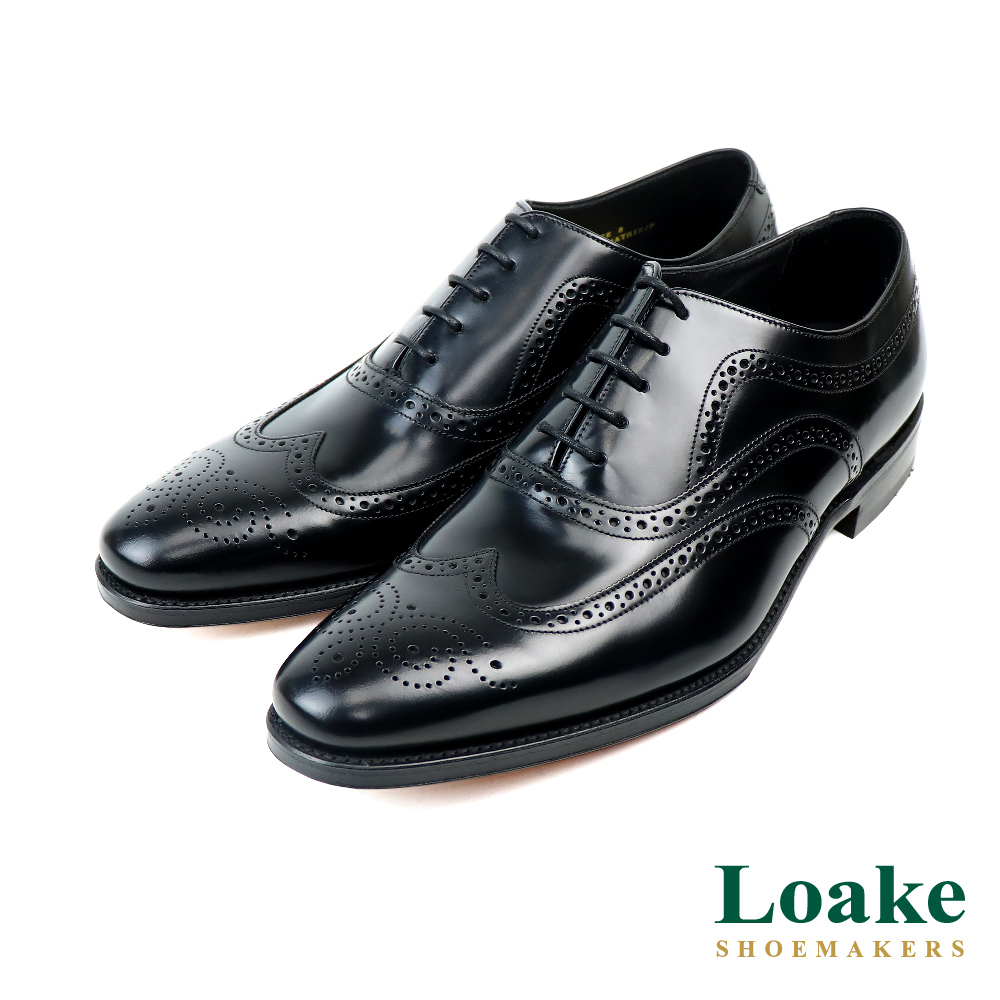 【LOAKE】經典翼紋雕花牛津鞋 黑色(LK1619-BL)