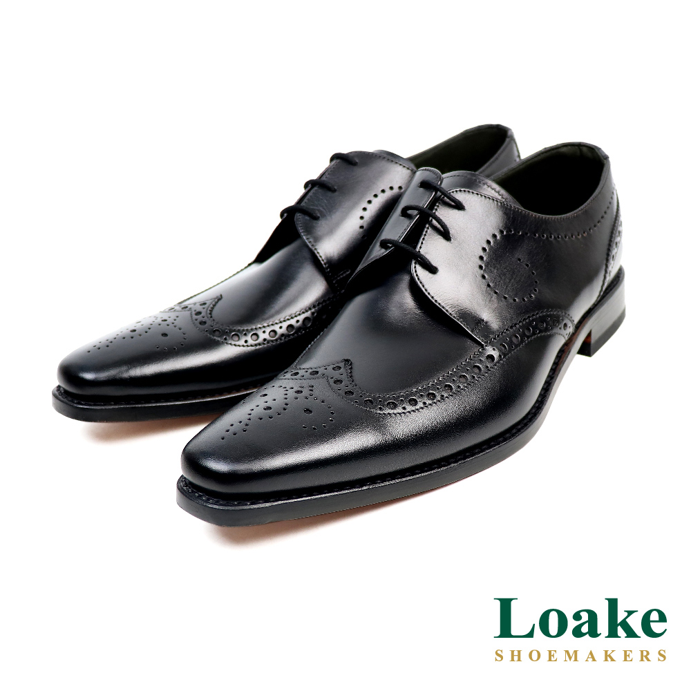 【LOAKE】經典翼紋雕花牛津鞋 黑色(LK2203-BL)