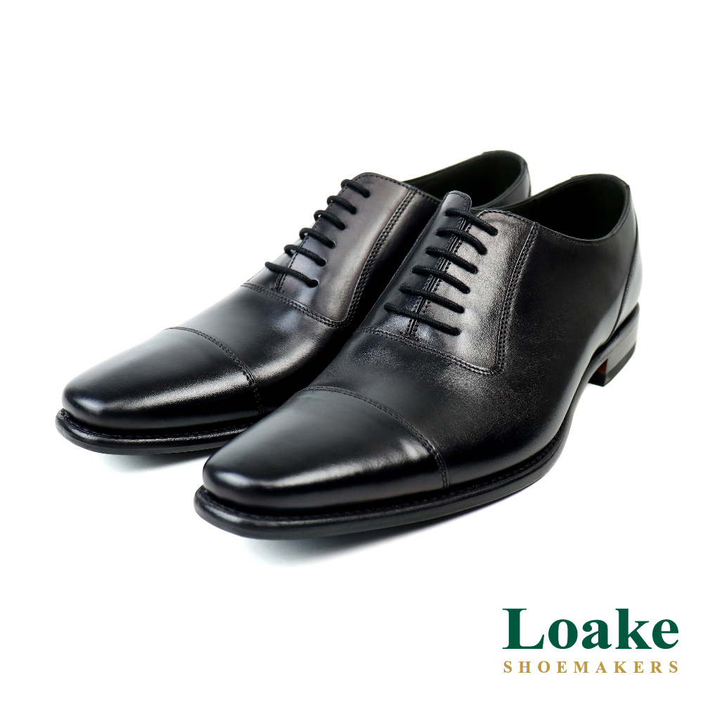【LOAKE】經典壓線橫飾牛津鞋 黑色(LK3249-BL)