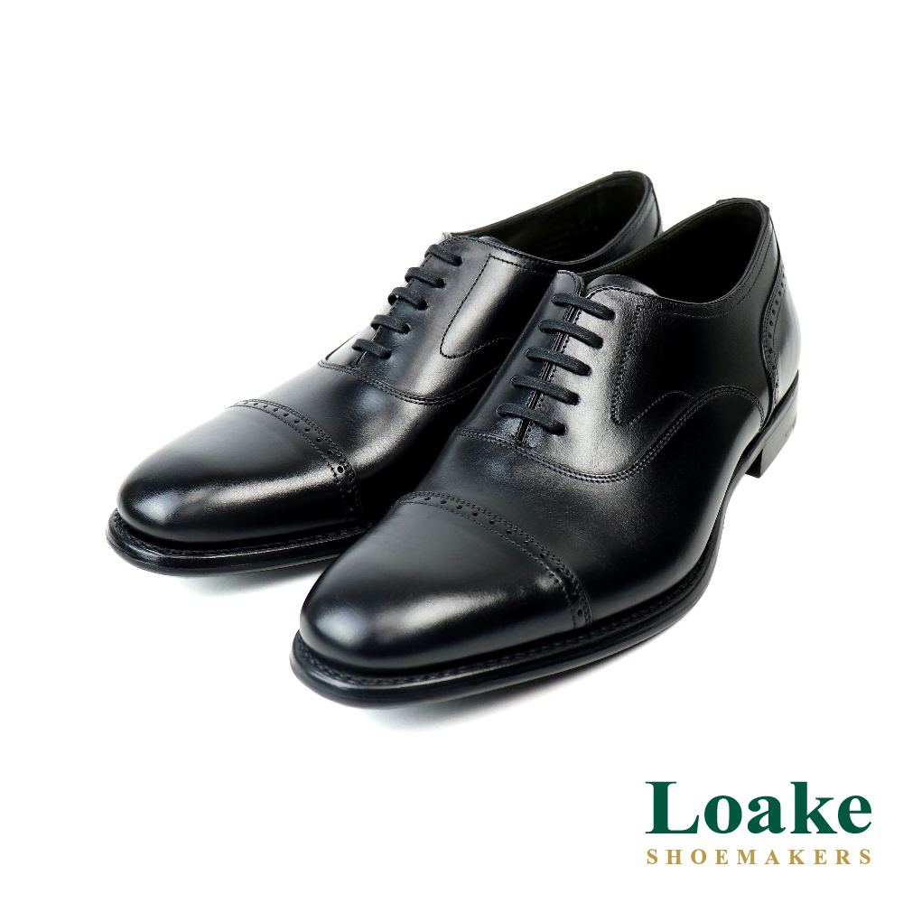 【LOAKE】經典壓線橫飾雕花牛津鞋 黑色(LK3351-BL)