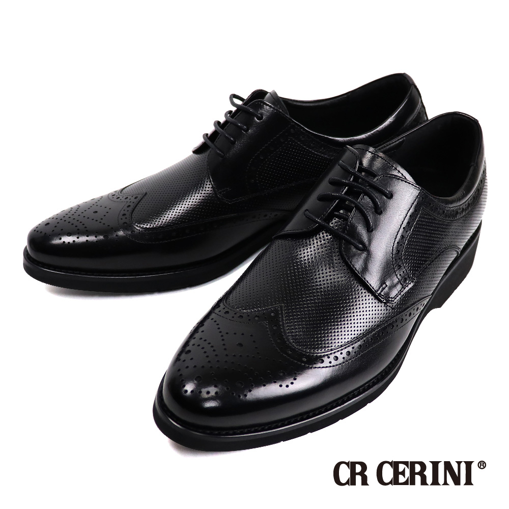 【CR CERINI】半鞋面翼紋雕孔德比鞋 黑色(CR28816-BL)