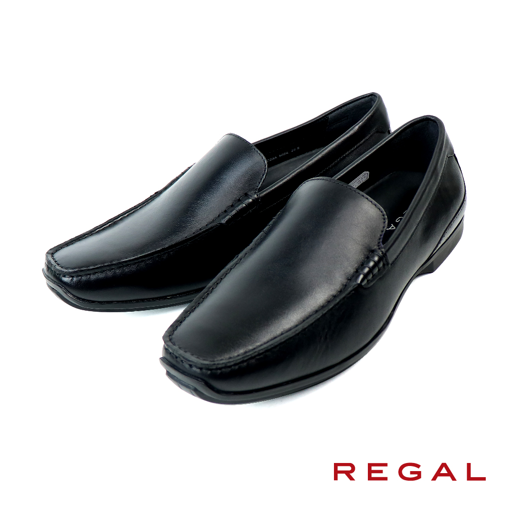 【REGAL】簡約素面懶人休閒鞋 黑色(50DL-BL)