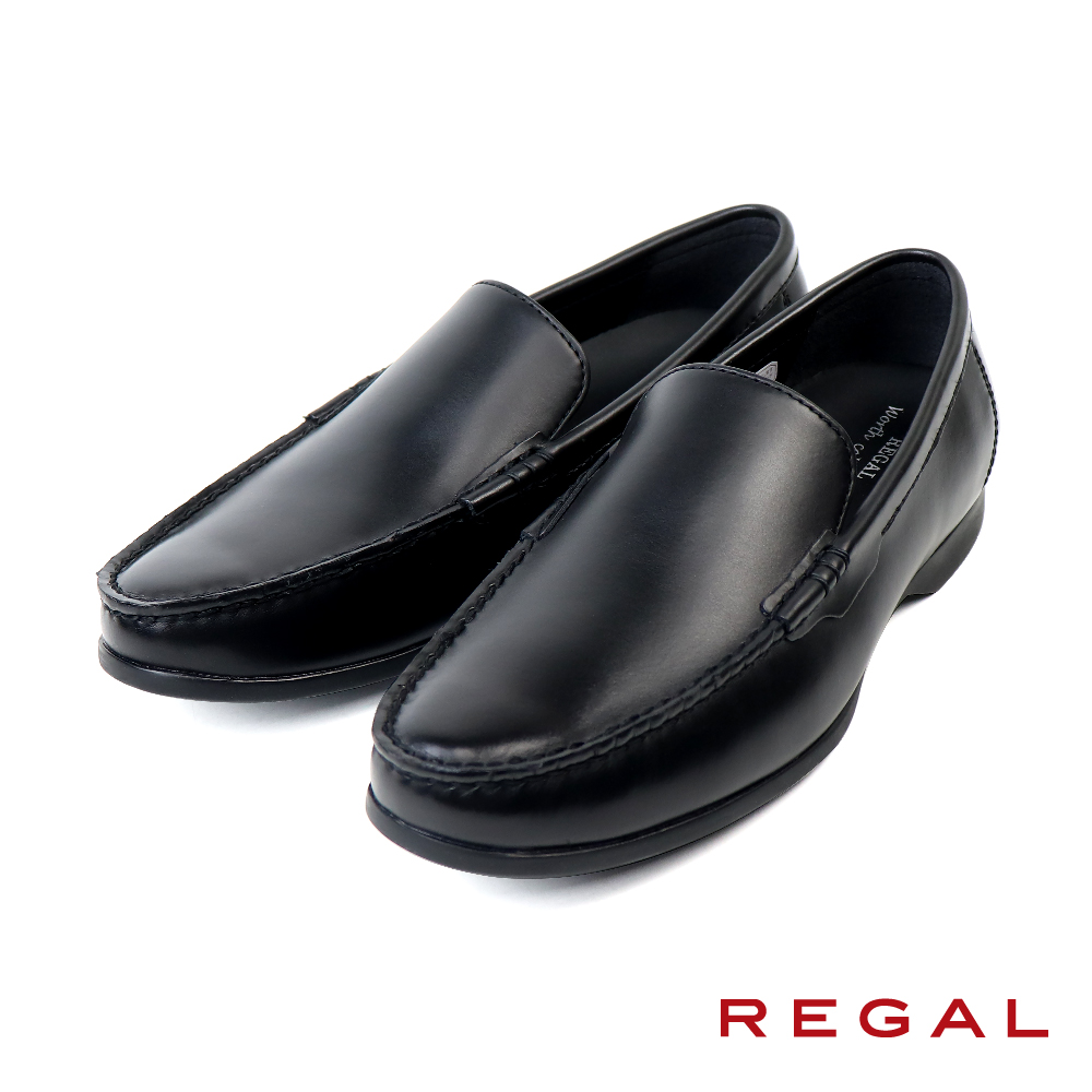 【REGAL】經典質感懶人休閒鞋 黑色(JZ01-BL)