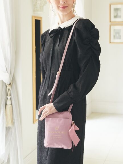 質感緞面緞帶迷你單肩包(8A33F0J2100) - Maison de FLEUR