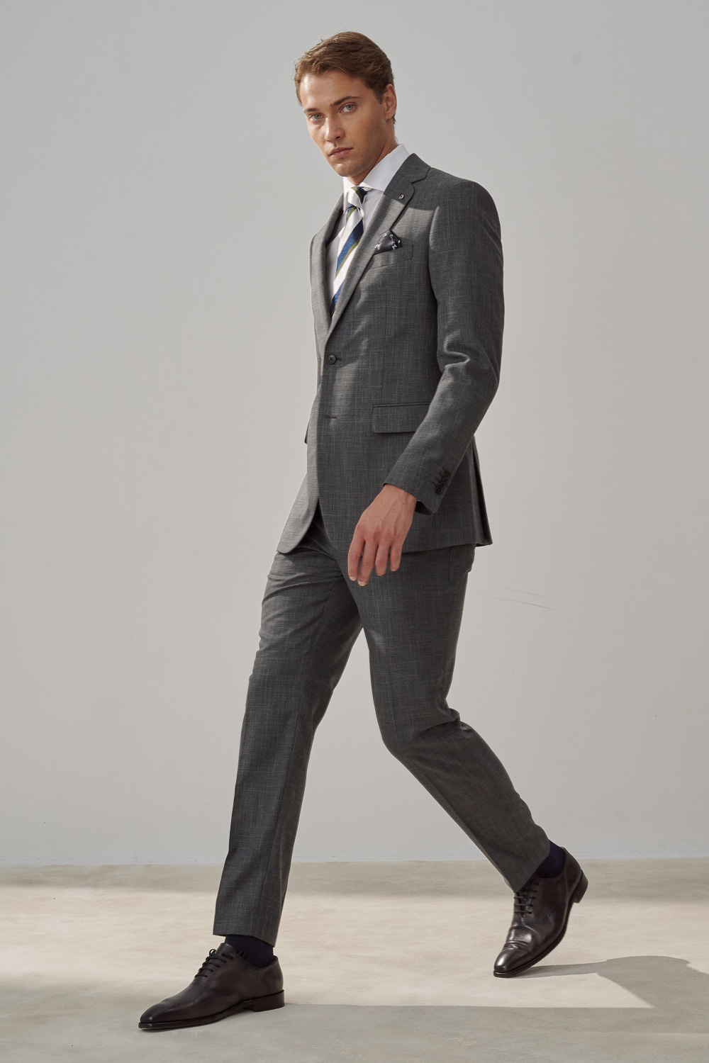 SST&C Silver Gray Plain Slim Fit Suit Jacket | 0112308001  (Outlet)_2