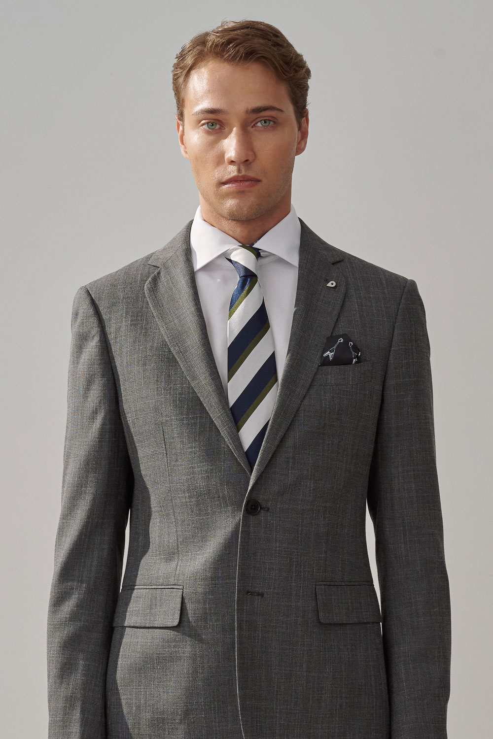 SST&C Silver Gray Plain Slim Fit Suit Jacket | 0112308001  (Outlet)_4