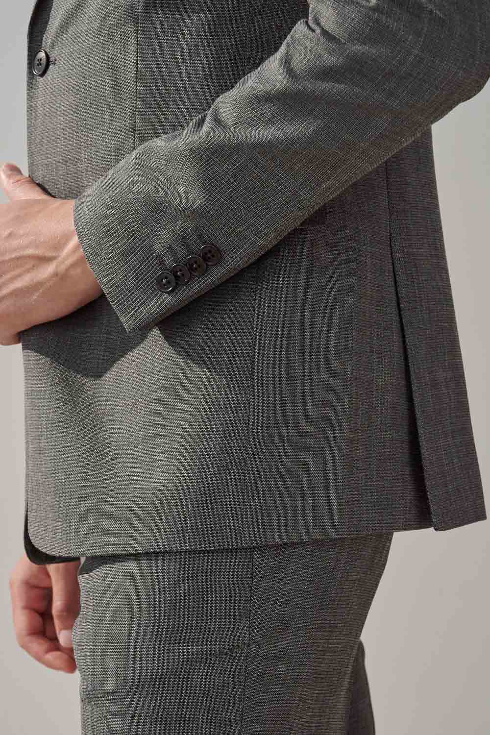SST&C Silver Gray Plain Slim Fit Suit Jacket | 0112308001  (Outlet)_5