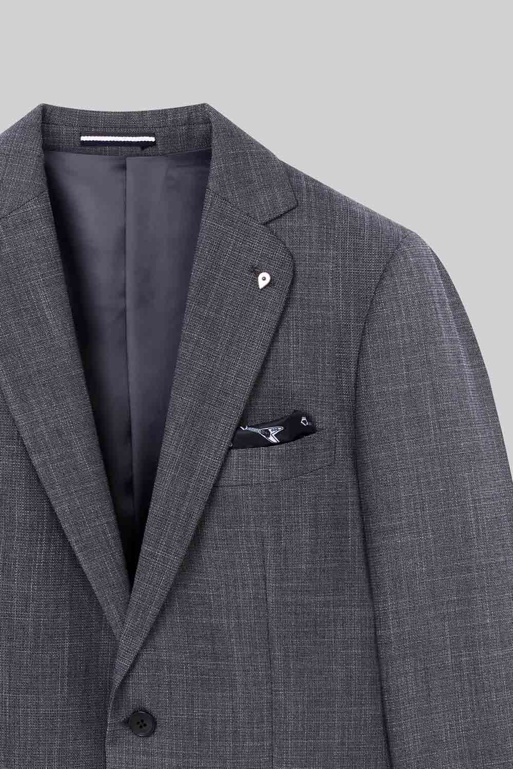 SST&C Silver Gray Plain Slim Fit Suit Jacket | 0112308001  (Outlet)_7