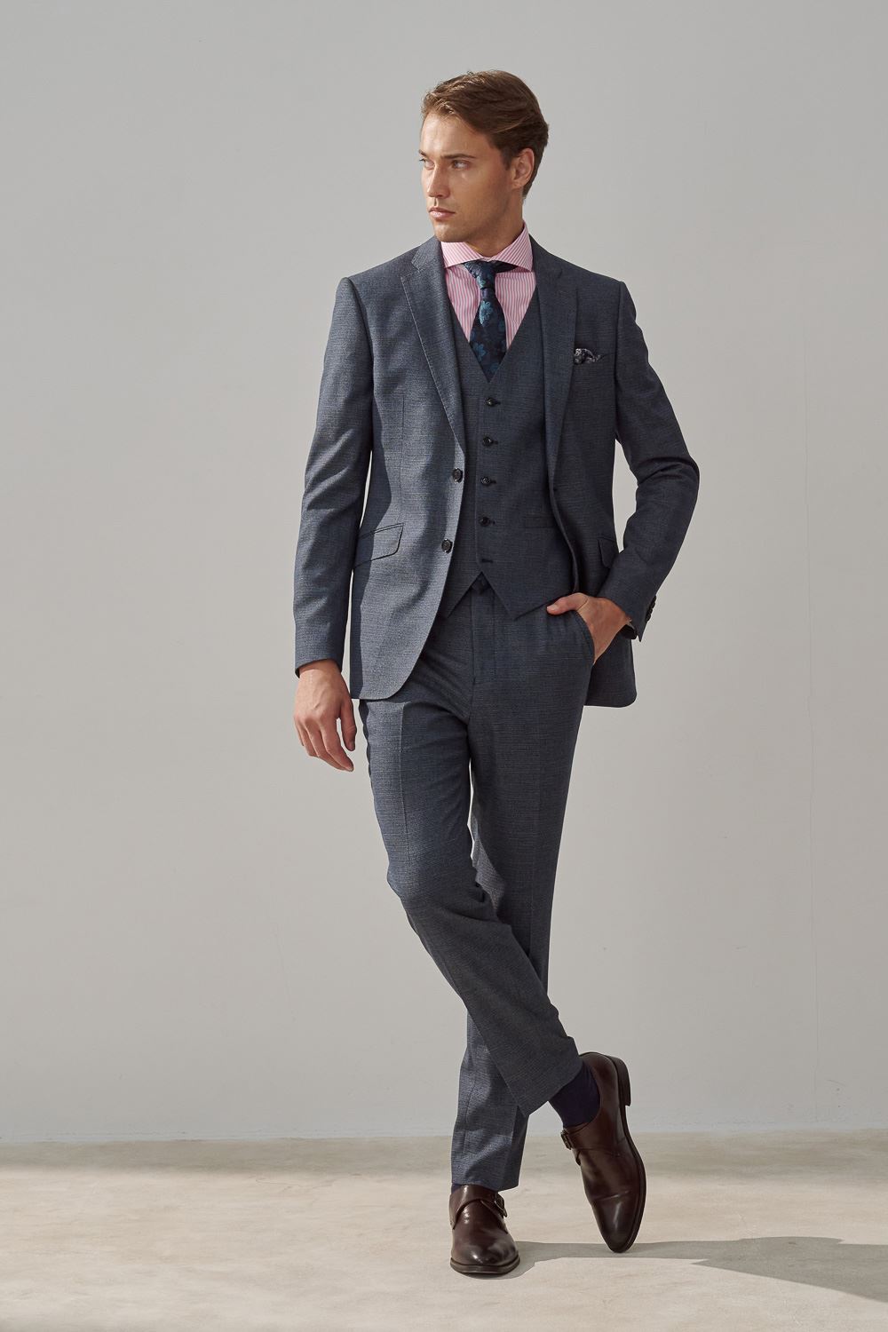 SST&C Gray Textured Tailored Suit Jacket | 0112308002  (Outlet)_4