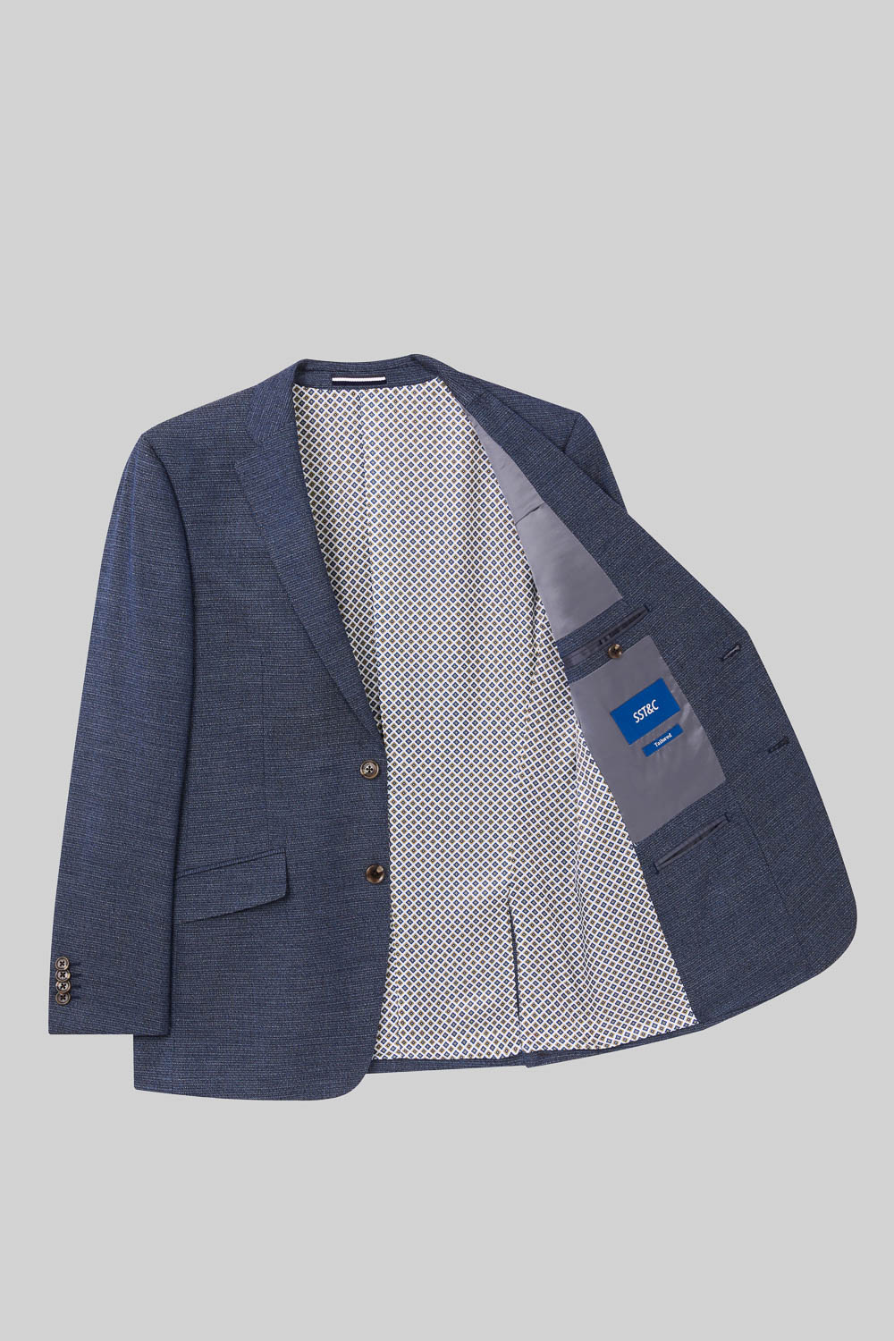 SST&C Gray Textured Tailored Suit Jacket | 0112308002  (Outlet)_8