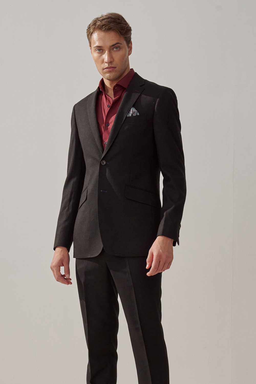SST&C Black Plain Slim Fit Suit Jacket | 0112308003  (Outlet)_2