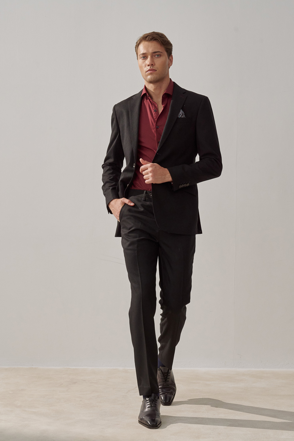 SST&C Black Plain Slim Fit Suit Jacket | 0112308003  (Outlet)_3