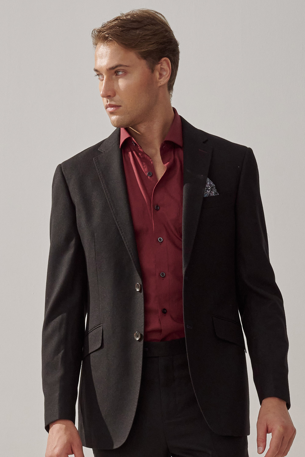 SST&C Black Plain Slim Fit Suit Jacket | 0112308003  (Outlet)_4