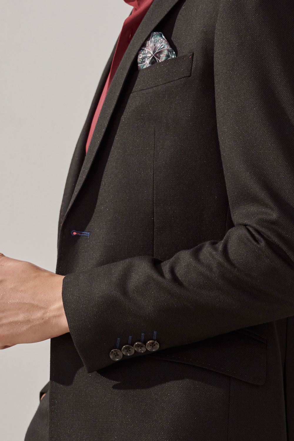 SST&C Black Plain Slim Fit Suit Jacket | 0112308003  (Outlet)_5