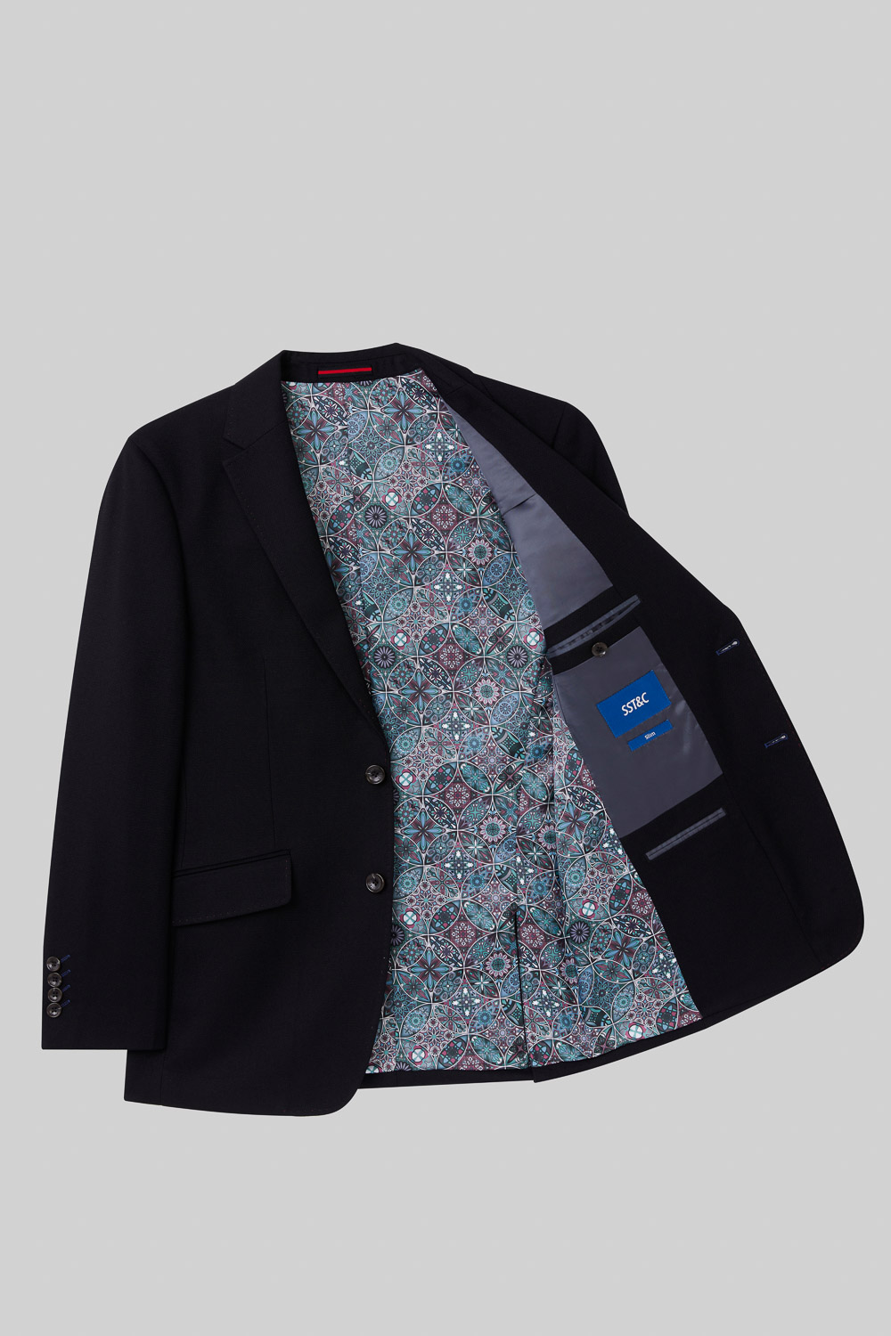 SST&C Black Plain Slim Fit Suit Jacket | 0112308003  (Outlet)_8