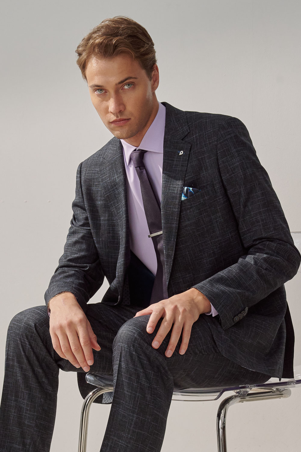 SST&C Navy Textured Standard Fit Suit Jacket | 0112308006  (Outlet)_0