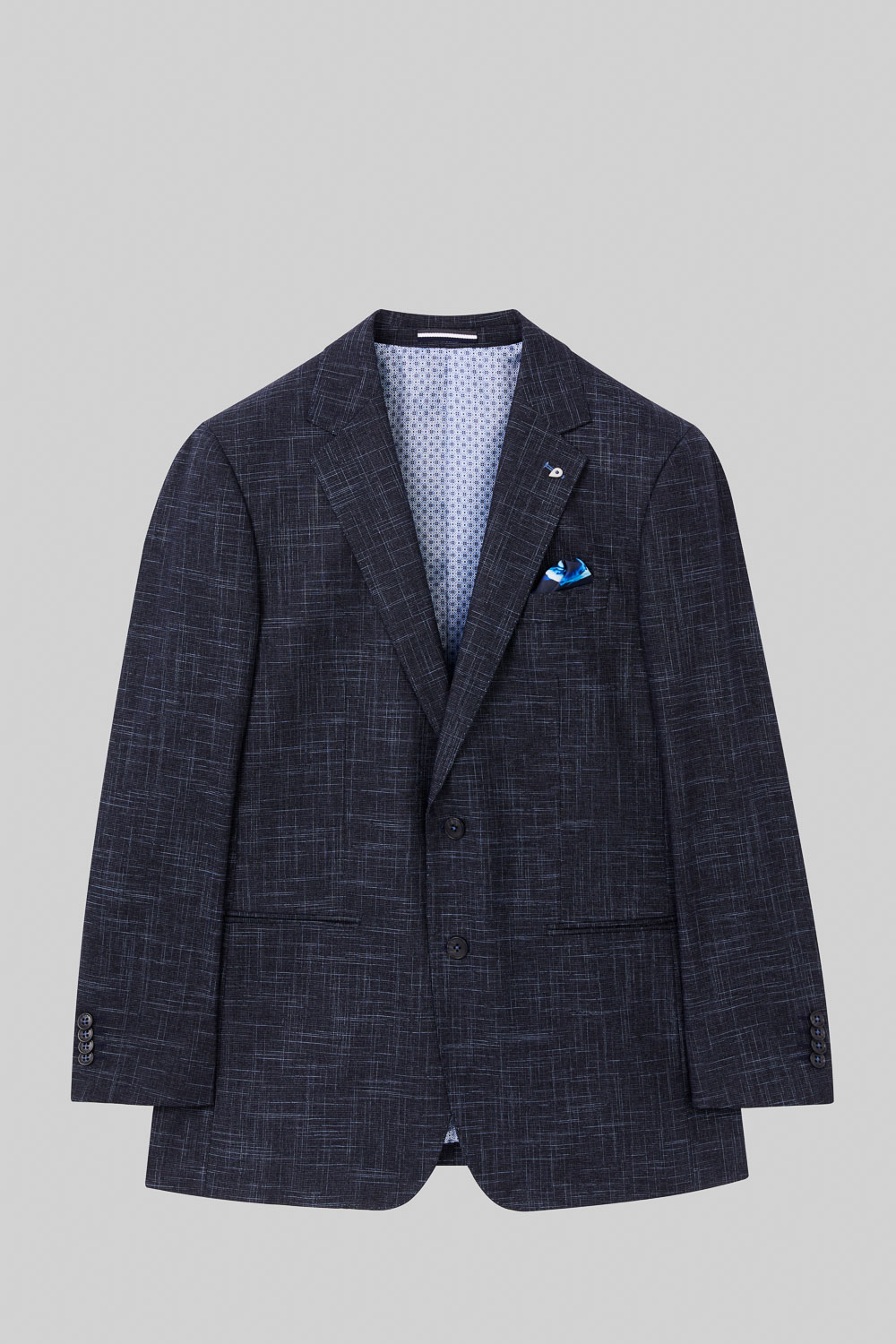 SST&C Navy Textured Standard Fit Suit Jacket | 0112308006  (Outlet)_6
