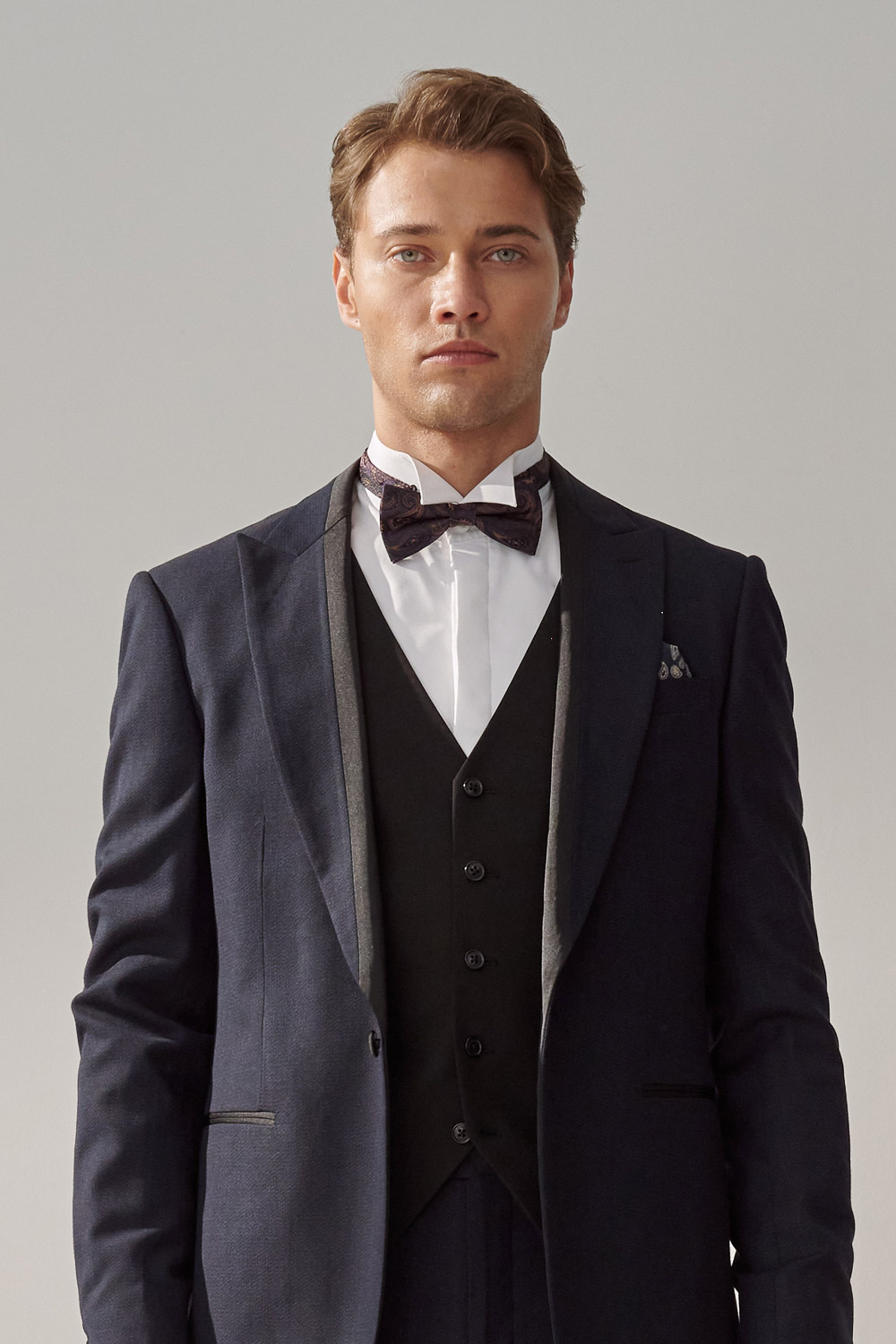 SST&C Navy Textured Tailored Evening Jacket | 0112308011  (Outlet)_5