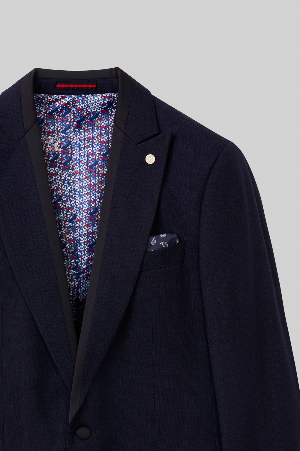 SST&C Navy Textured Tailored Evening Jacket | 0112308011  (Outlet)_7