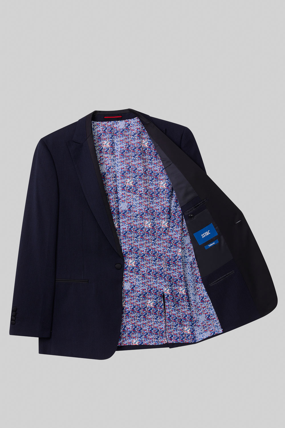 SST&C Navy Textured Tailored Evening Jacket | 0112308011  (Outlet)_8