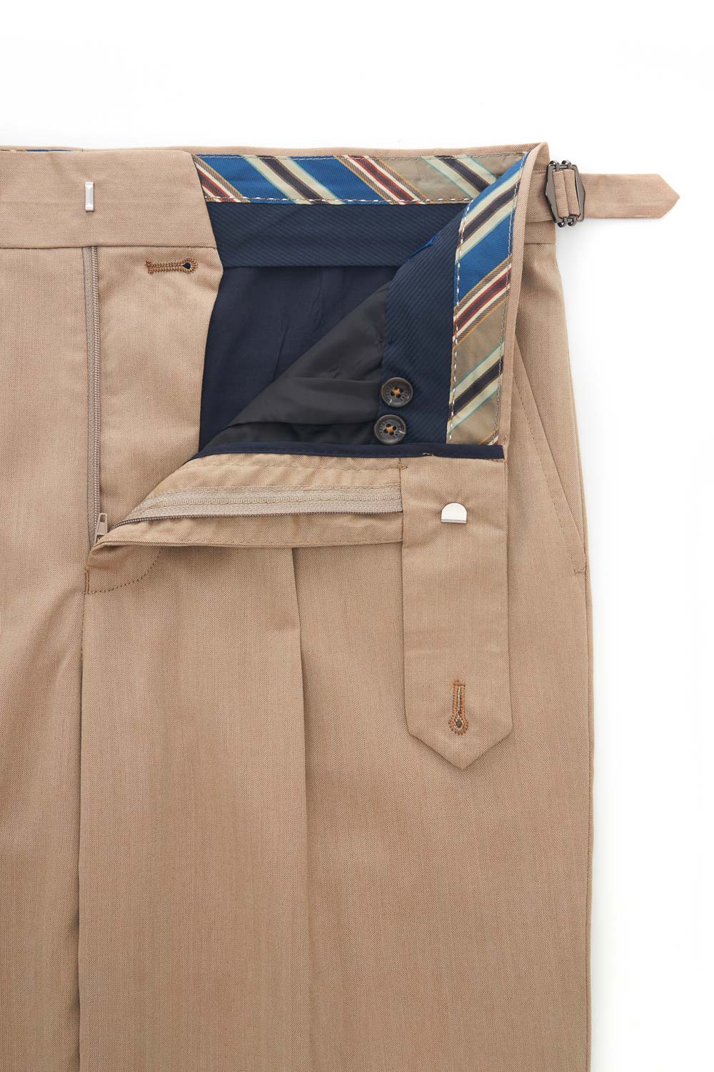 SST&C Khaki Herringbone Slim Fit Suit Trousers | 0212308007  (Outlet)_7