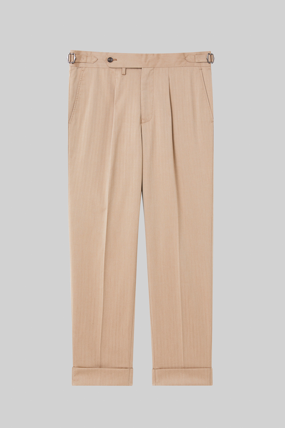 SST&C Khaki Herringbone Slim Fit Suit Trousers | 0212308007  (Outlet)_8