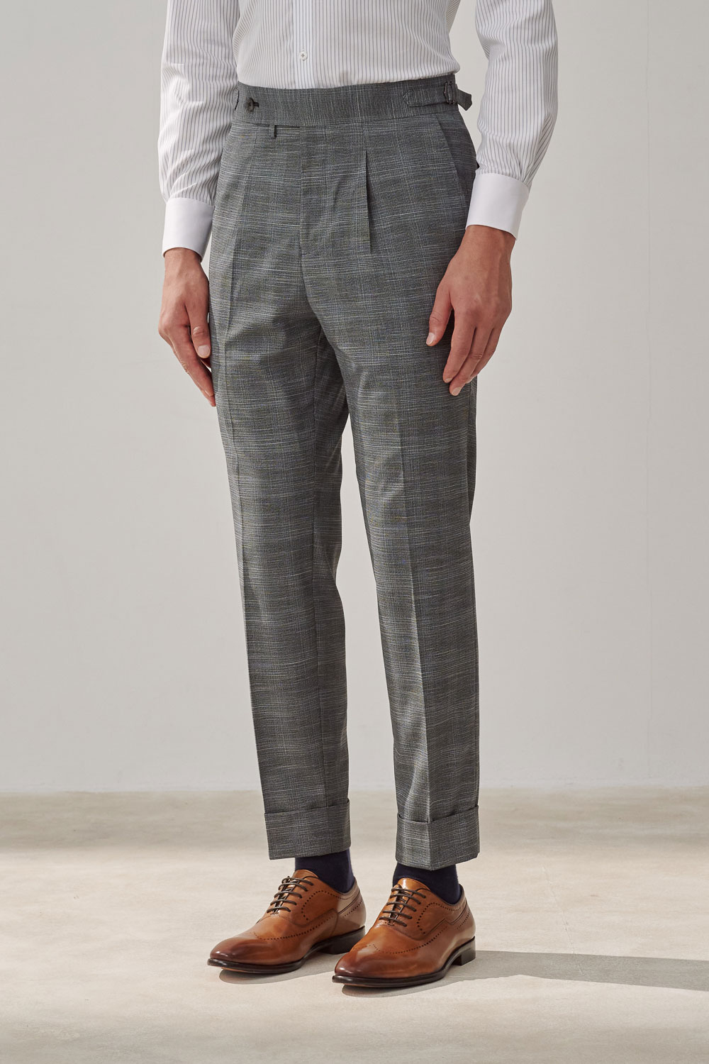 SST&C Gray Houndstooth Slim Fit Suit Trousers | 0212308009  (Outlet)_0