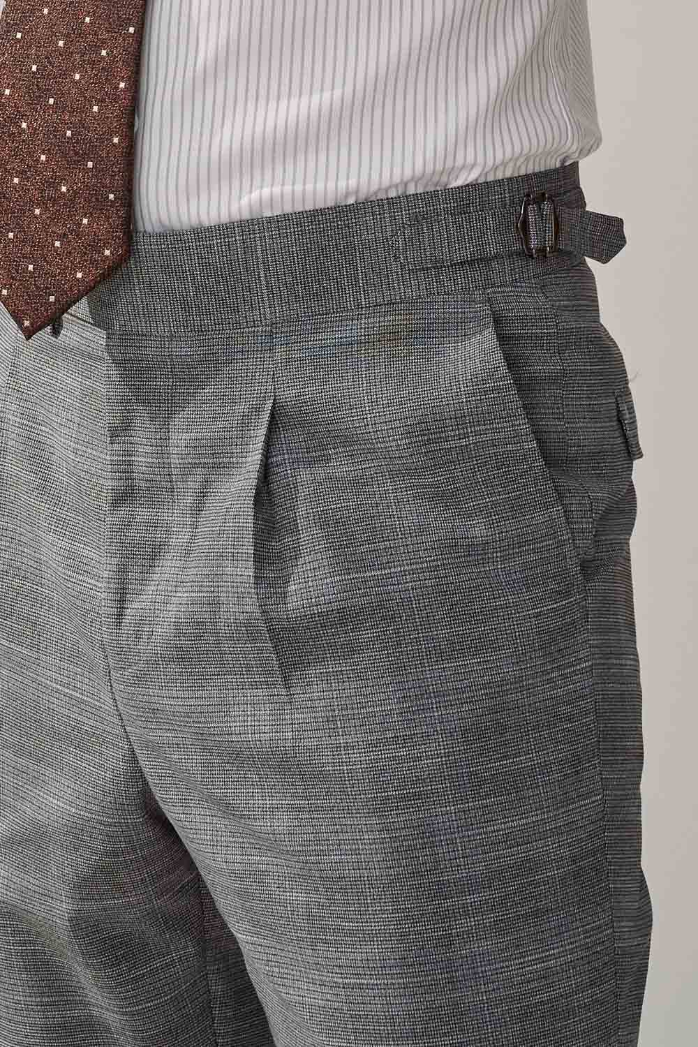 SST&C Gray Houndstooth Slim Fit Suit Trousers | 0212308009  (Outlet)_2