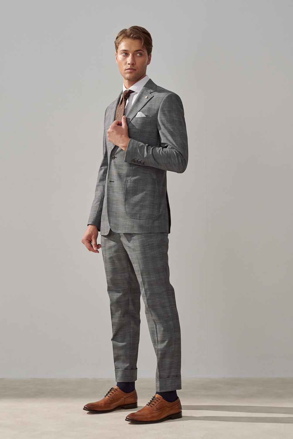 SST&C Gray Houndstooth Slim Fit Suit Trousers | 0212308009  (Outlet)_6