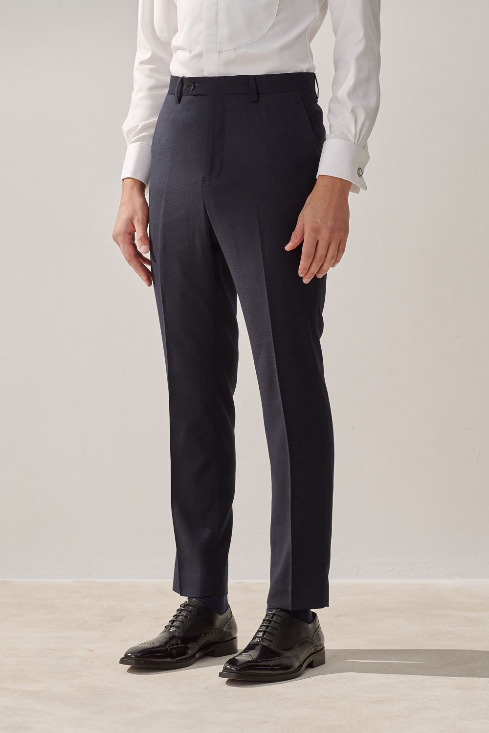 SST&C Navy Textured Tailored Suit Trousers | 0212308010  (Outlet)_1
