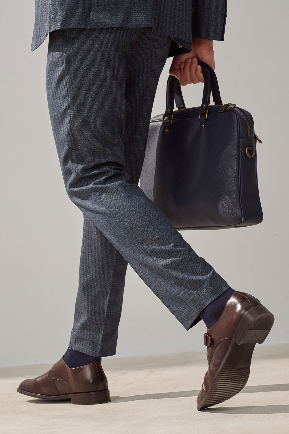 SST&C Gray Textured Tailor Fit Trousers | 0212308002  (Outlet)_6