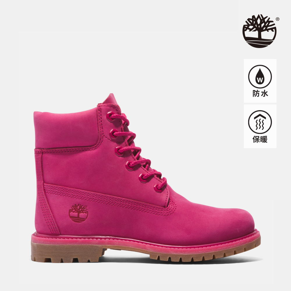 Timberland 女款春神粉磨砂革50週年特別款6吋防水靴|A2R7TA46