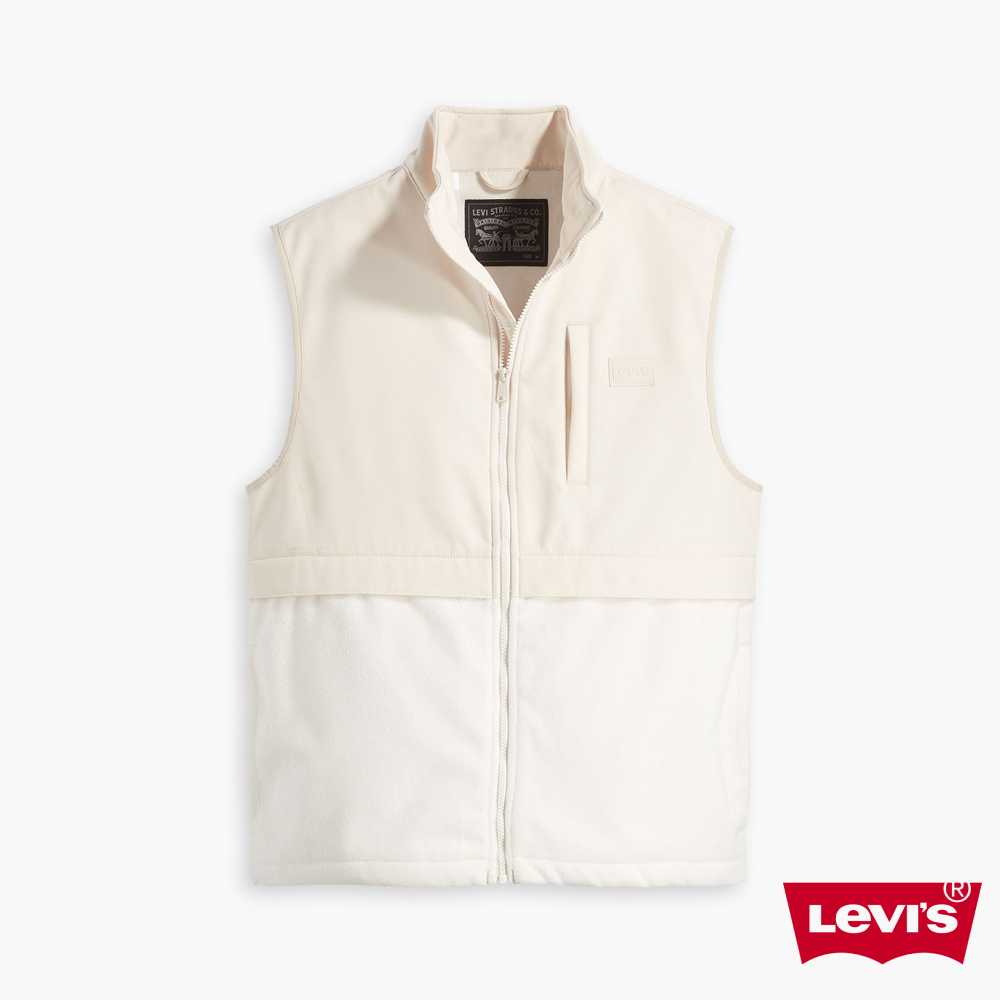 Levis 男款 鋪棉背心外套 / 拉鍊穿脫 / 運動Logo 牛奶白 熱賣單品