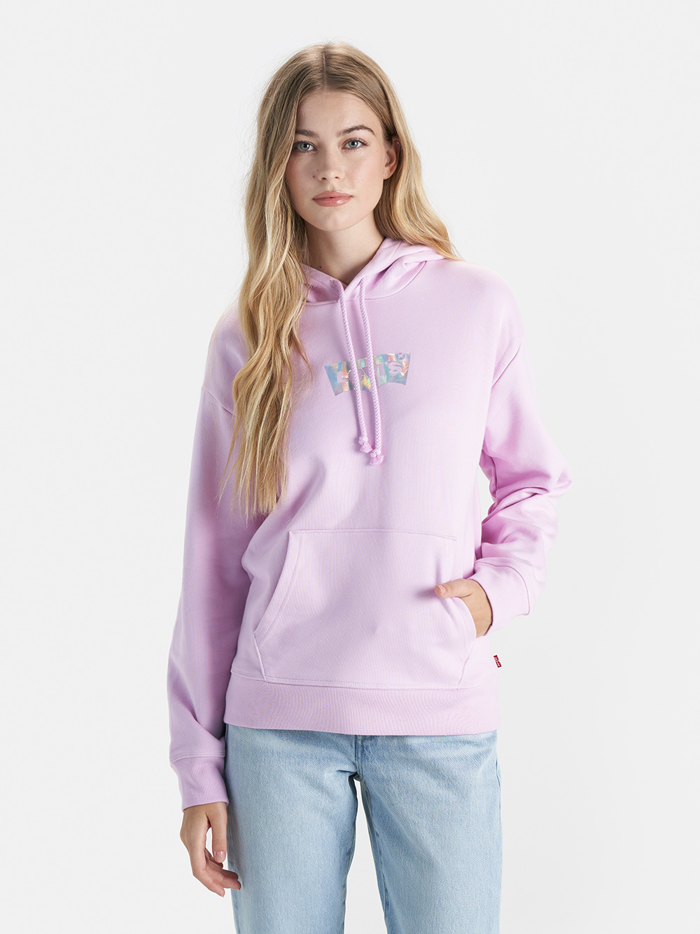 女款 寬鬆版重磅口袋帽Tee / 鏡面反光Logo / 400GSM厚棉 粉紅 熱賣單品